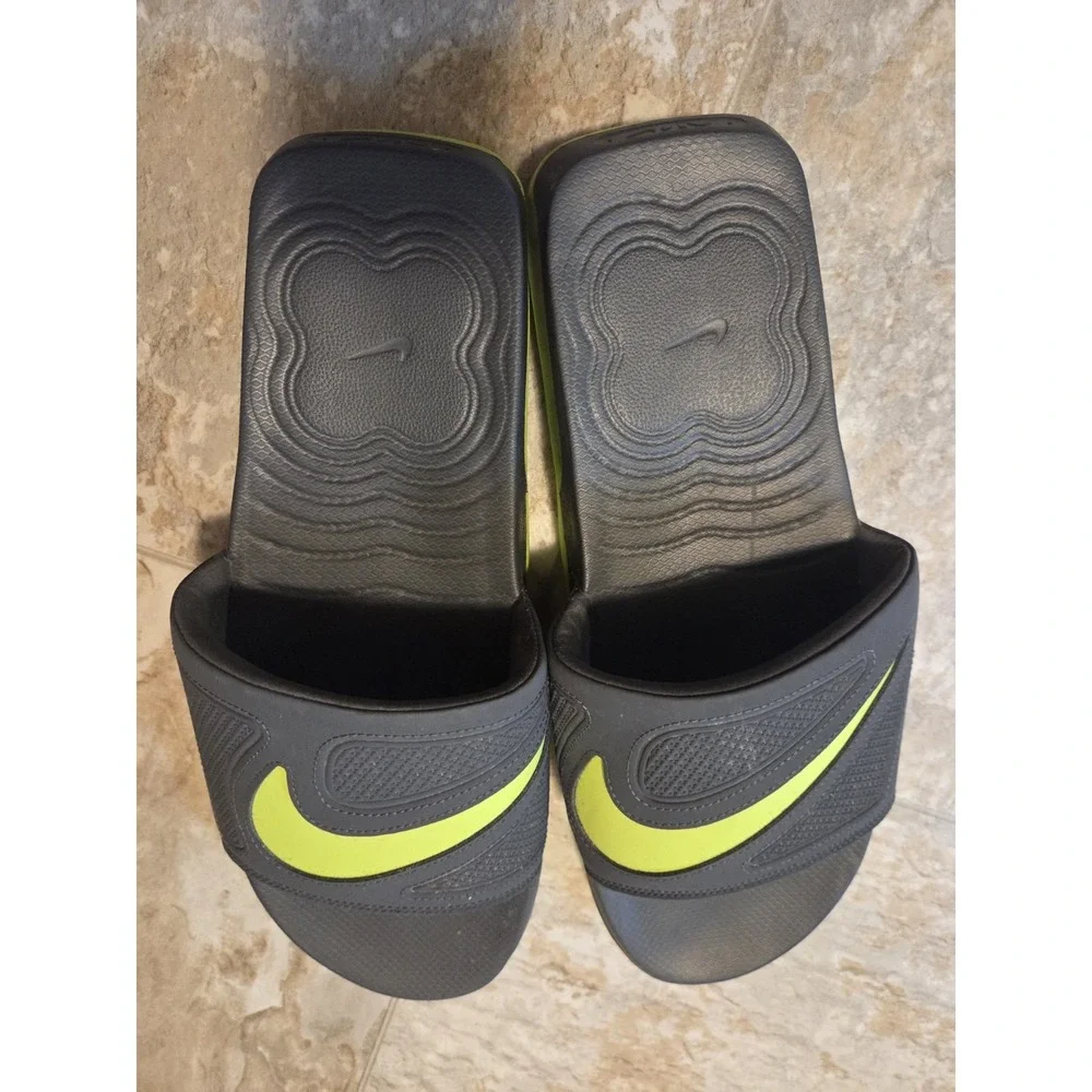 Nike Air Max Cirro Slides In Dark Grey & Volt Mens Size 14